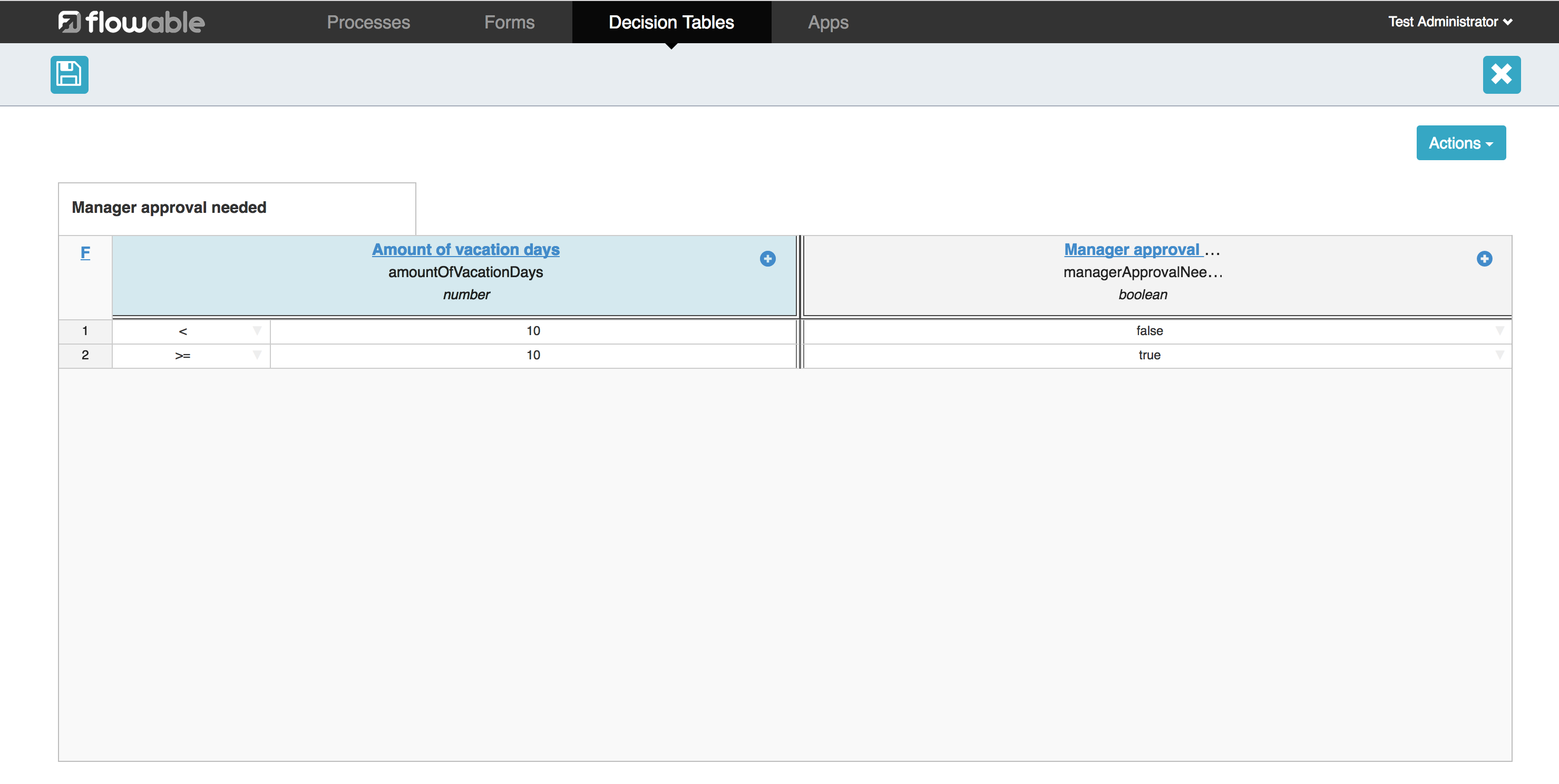 flowable modeler dmneditor screen